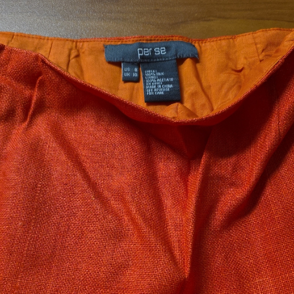 Per Se Bright Orange Skirt